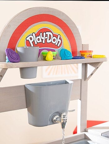 Cucina da esterno per bambini con kit pasta modellabile e accessori "Roba x Play‑Doh