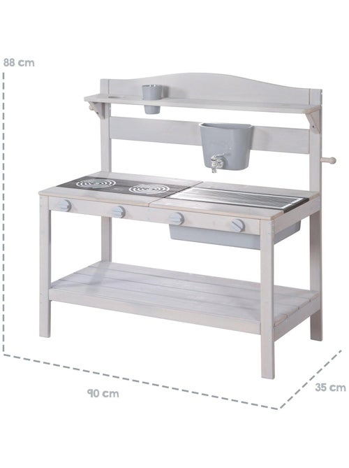 Cucina da esterno per bambini in legno massello con accessori – "Roba" - Kiabi
