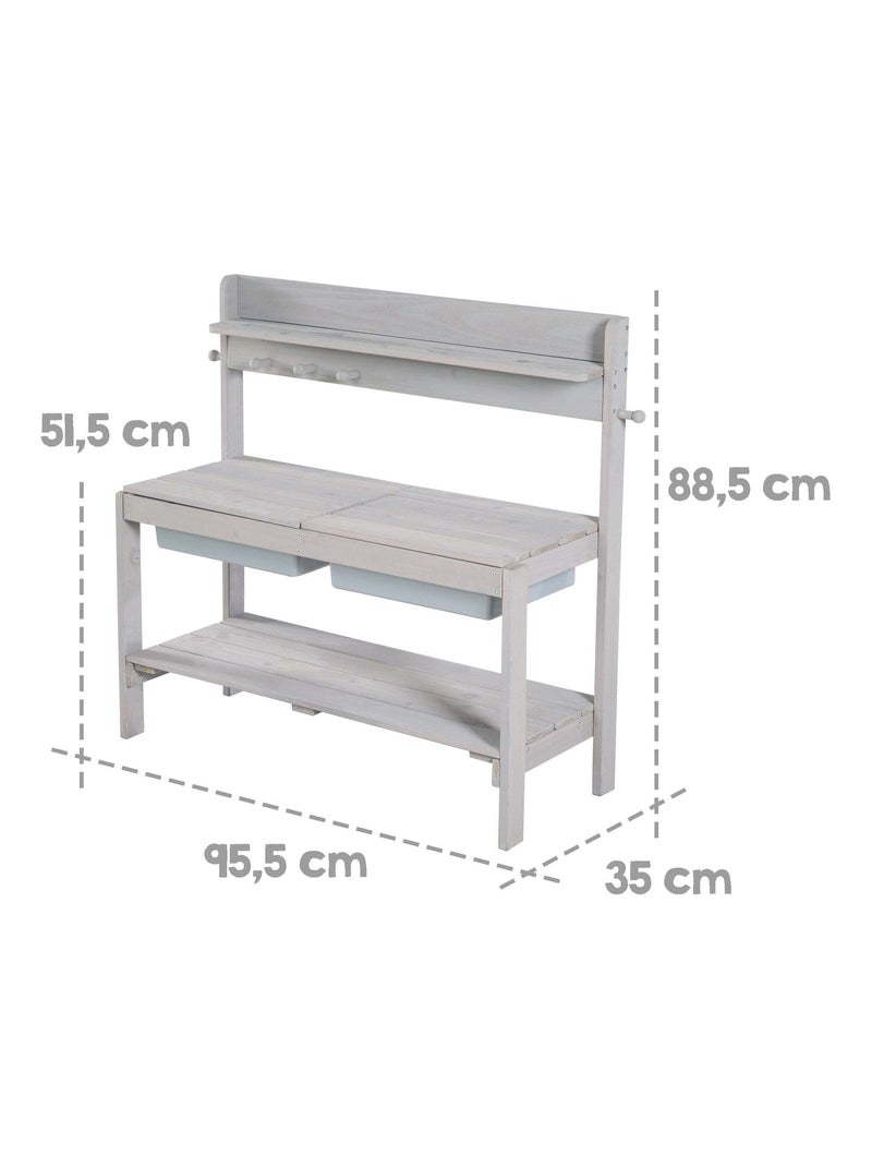 Cucina da esterno per bambini in legno massello resistente alle intemperie – "Roba Fun Outdoor+" Grigio - Kiabi