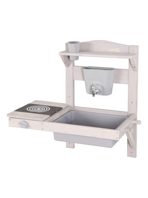 Cucina da esterno per bambini – mini‑cucina pensile in legno massello con accessori – "Roba" - Kiabi