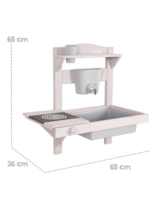 Cucina da esterno per bambini – mini‑cucina pensile in legno massello con accessori – "Roba" - Kiabi