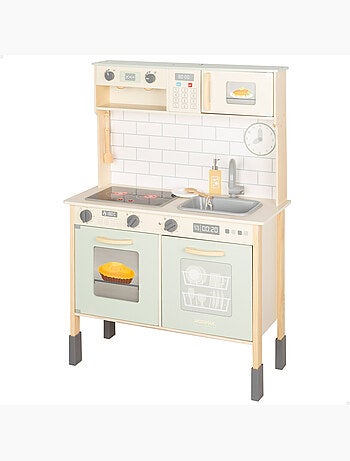 Cucina elettrica in legno con luce, suono e accessori 30x68x102 cm WOOMAX