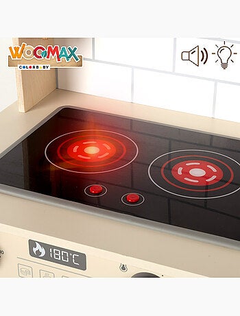 Cucina elettrica in legno con luce, suono e accessori 30x68x102 cm WOOMAX