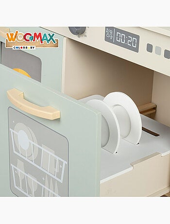 Cucina elettrica in legno con luce, suono e accessori 30x68x102 cm WOOMAX