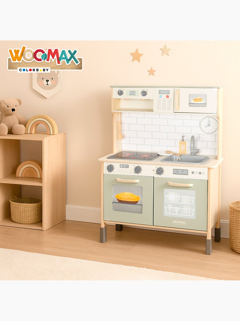 Cucina elettrica in legno con luce, suono e accessori 30x68x102 cm WOOMAX N/D - Kiabi