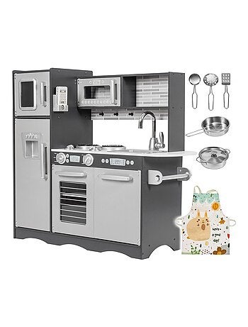 Cucina giocattolo legno con LED e grembiule 93x83 Mamabrum