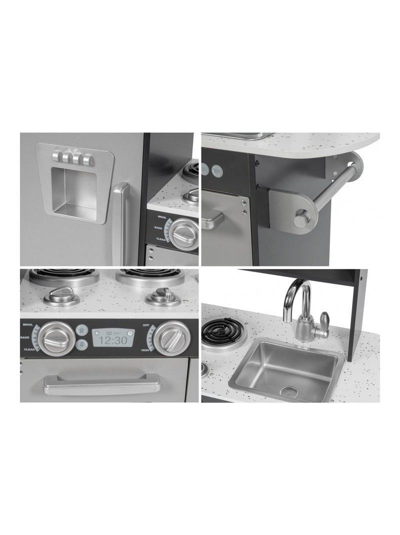 Cucina giocattolo legno con LED e grembiule 93x83 Mamabrum N/D - Kiabi