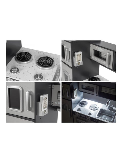 Cucina giocattolo legno con LED e grembiule 93x83 Mamabrum - Kiabi