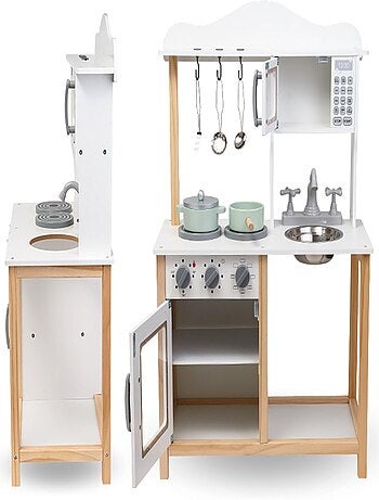 Cucina giocattolo legno con microonde e lavello Mamabrum