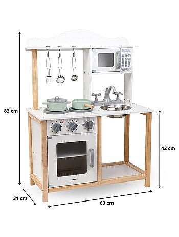 Cucina giocattolo legno con microonde e lavello Mamabrum