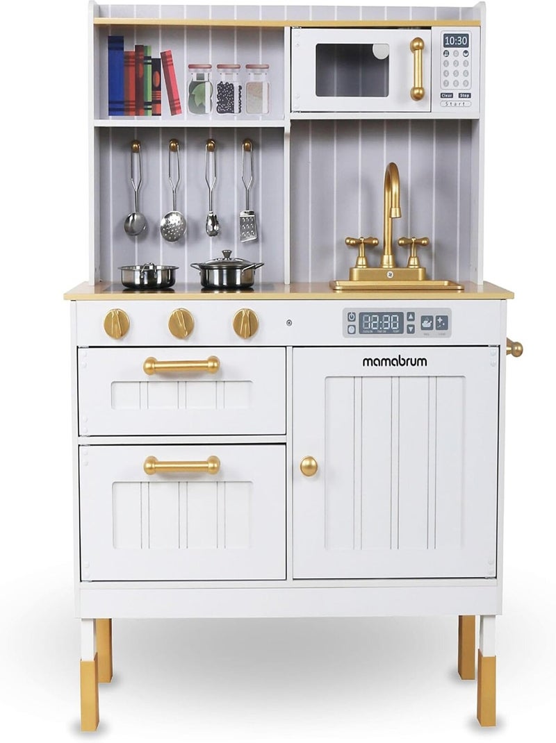 Cucina in legno bianca per bambini con accessori e grembiule – gioco educativo N/D - Kiabi