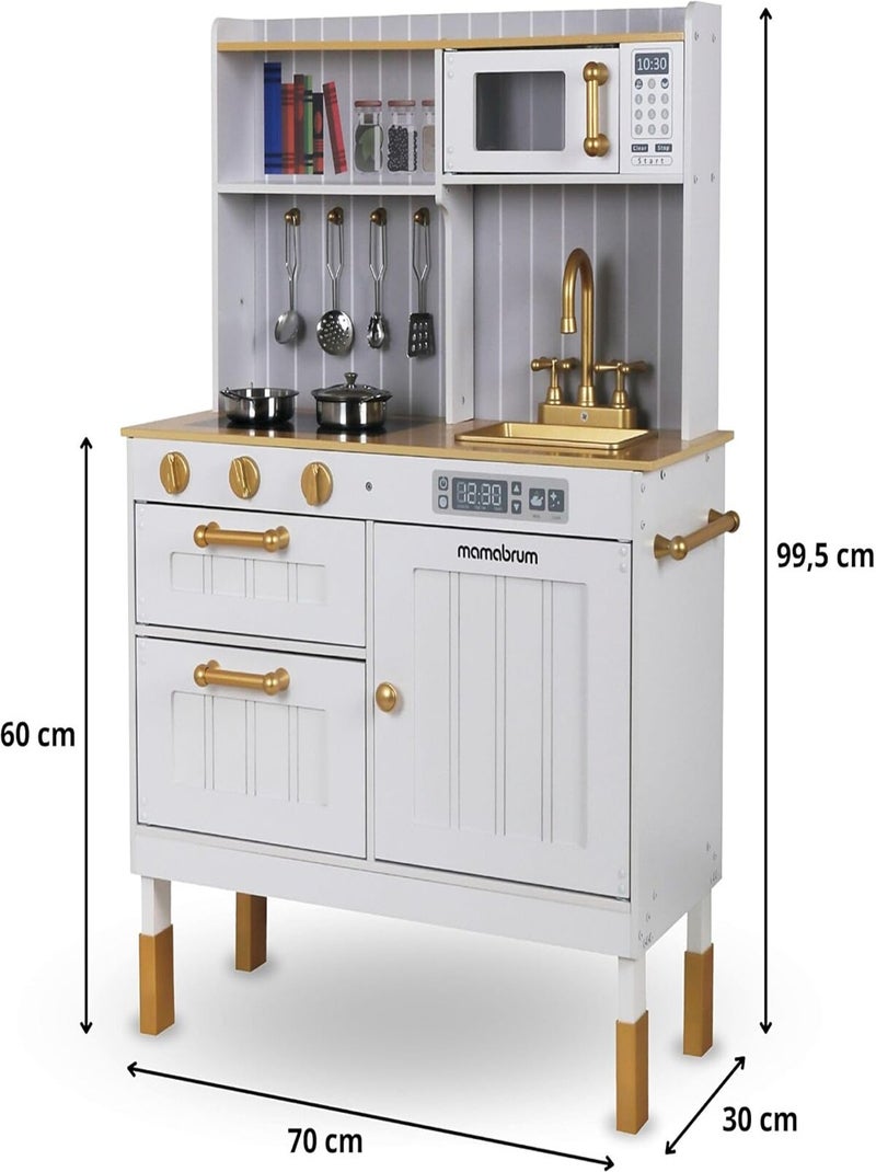 Cucina in legno bianca per bambini con accessori e grembiule – gioco educativo N/D - Kiabi