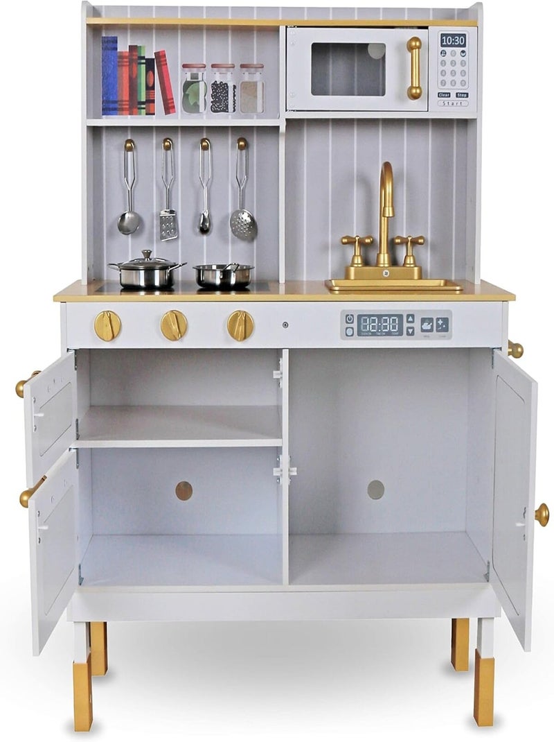 Cucina in legno bianca per bambini con accessori e grembiule – gioco educativo N/D - Kiabi