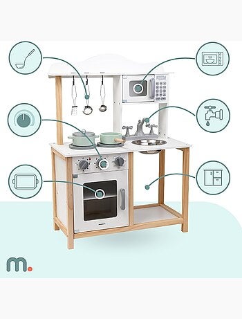 Cucina in legno per bambini con accessori – gioco educativo Montessori +3 anni