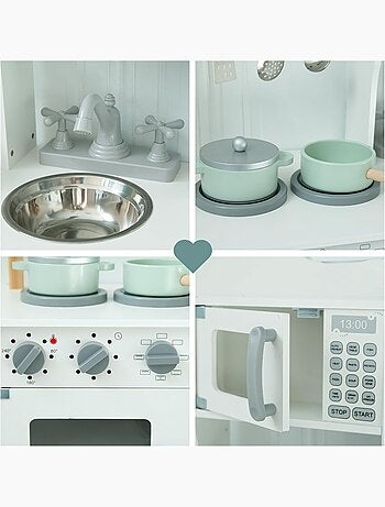 Cucina in legno per bambini con accessori – gioco educativo Montessori +3 anni
