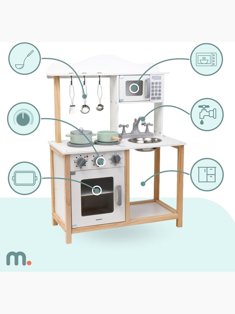 Cucina in legno per bambini con accessori – gioco educativo Montessori +3 anni N/D - Kiabi