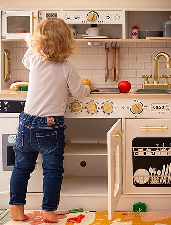 Cucina in legno XXL interattiva con LED e accessori bambini