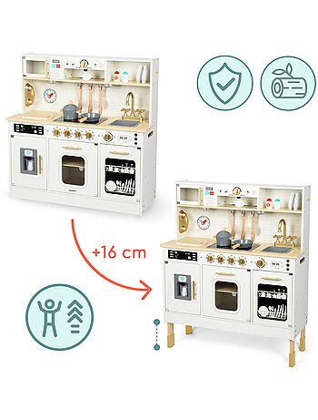 Cucina in legno XXL interattiva con LED e accessori bambini