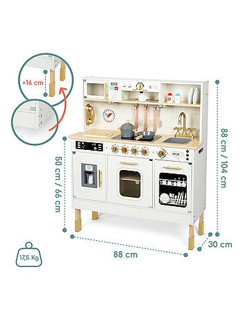 Cucina in legno XXL interattiva con LED e accessori bambini
