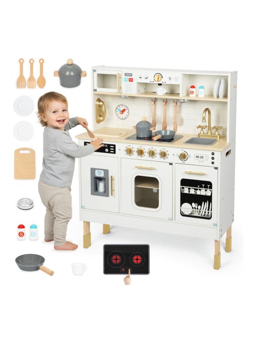 Cucina in legno XXL interattiva con LED e accessori bambini - Kiabi