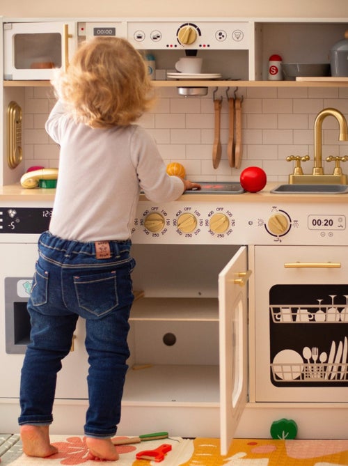 Cucina in legno XXL interattiva con LED e accessori bambini - Kiabi