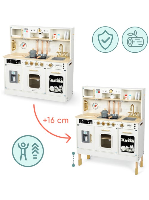 Cucina in legno XXL interattiva con LED e accessori bambini - Kiabi