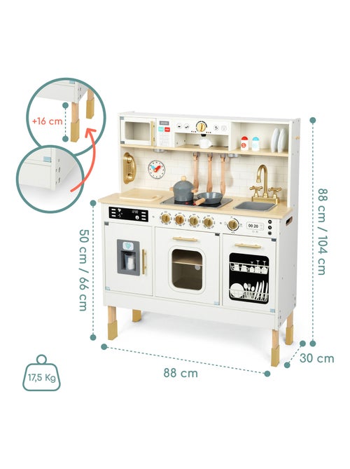 Cucina in legno XXL interattiva con LED e accessori bambini - Kiabi