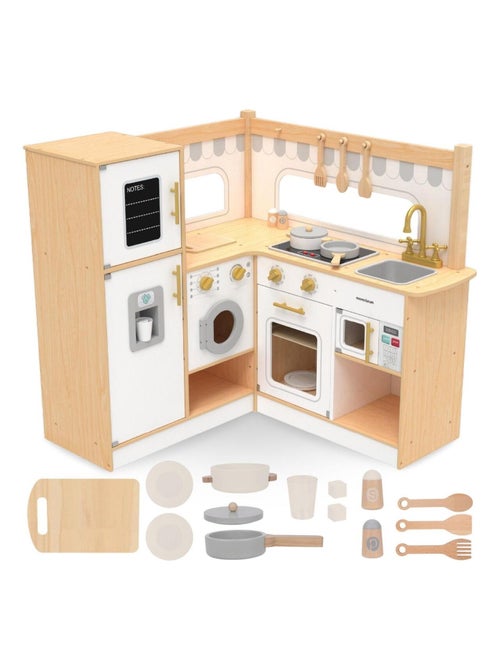 Cucina interattiva legno frigo e microonde Mamabrum - Kiabi