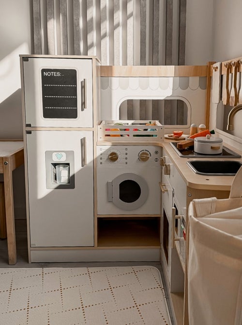 Cucina interattiva legno frigo e microonde Mamabrum - Kiabi