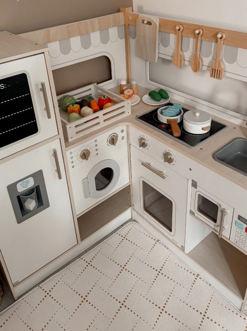 Cucina interattiva legno frigo e microonde Mamabrum - Kiabi