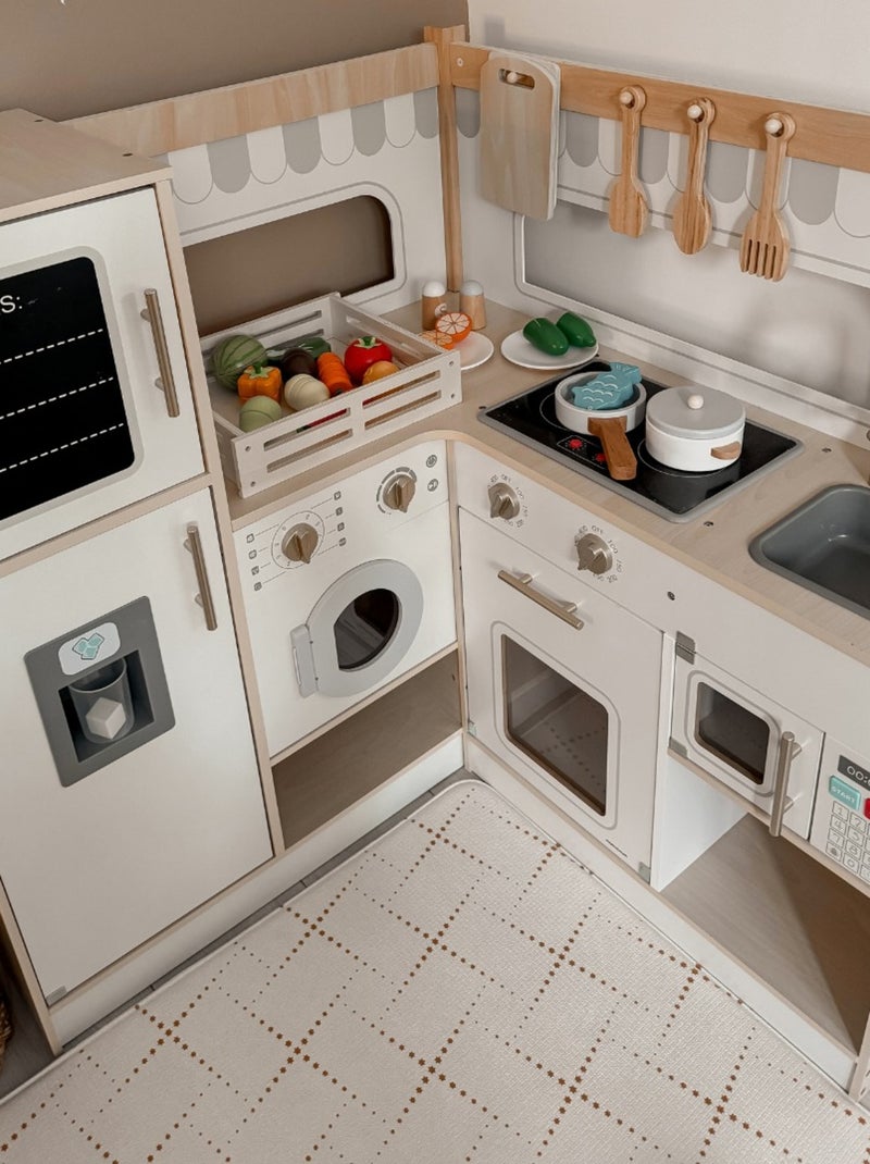 Cucina interattiva legno frigo e microonde Mamabrum N/D - Kiabi