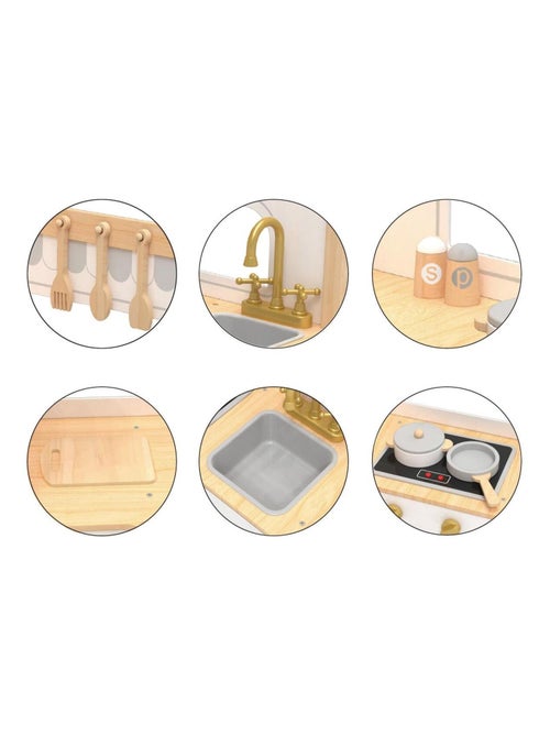 Cucina interattiva legno frigo e microonde Mamabrum - Kiabi