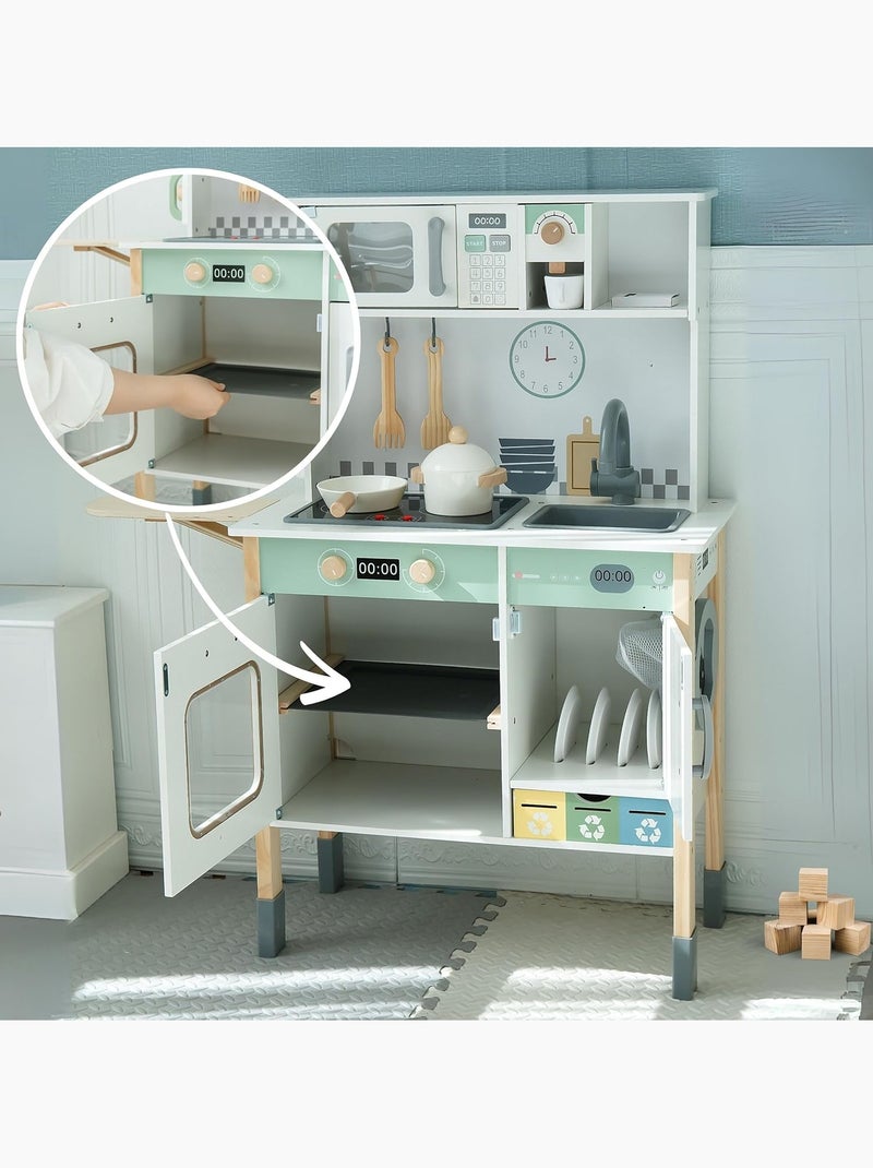 Cucina Montessori in legno interattiva per bambini 3+ con accessori e funzioni sonore N/D - Kiabi