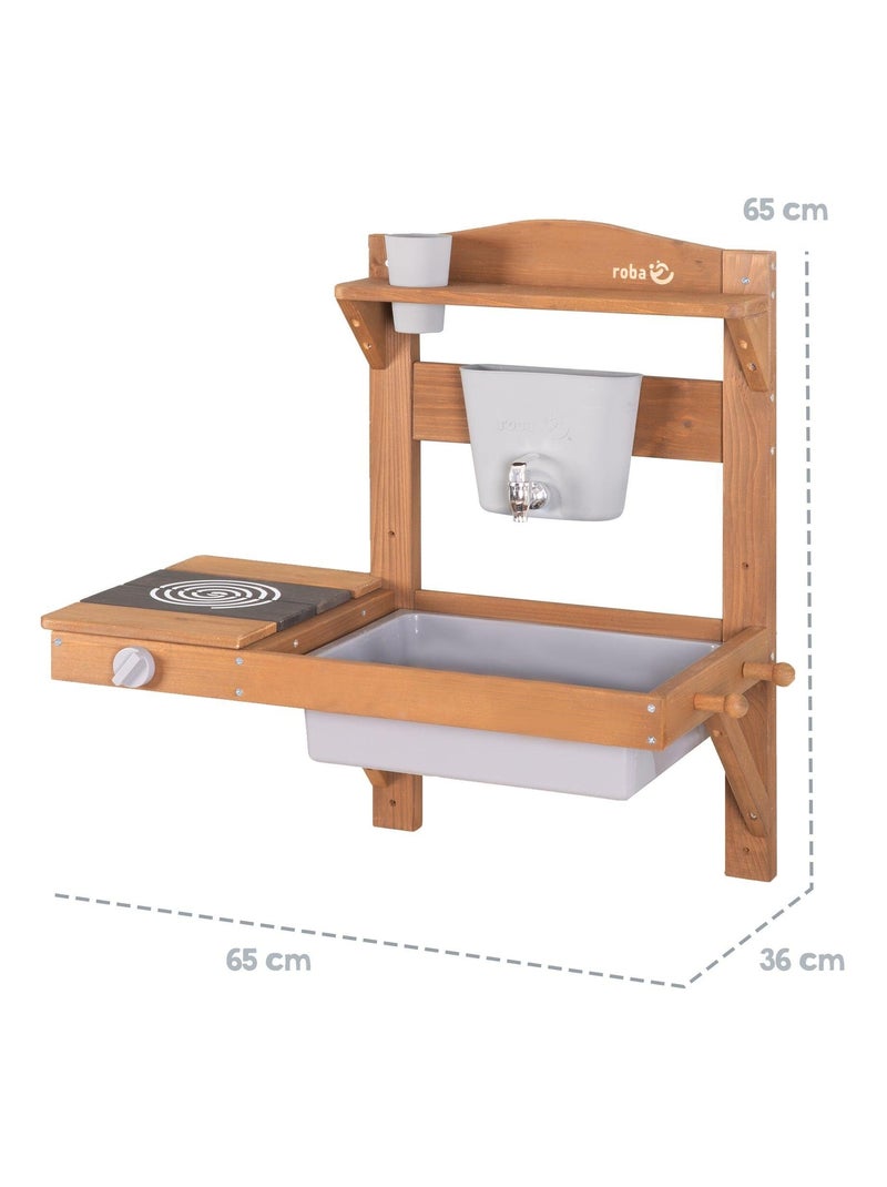 Cucina pensile per bambini – mini‑cucina da esterno in legno massello con accessori – "Roba" N/D - Kiabi