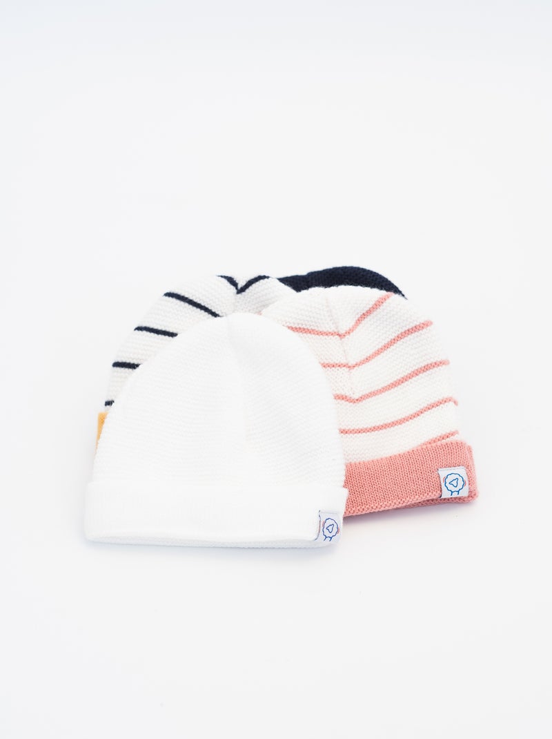 Cuffia neonato con risvolto Bianco - Kiabi