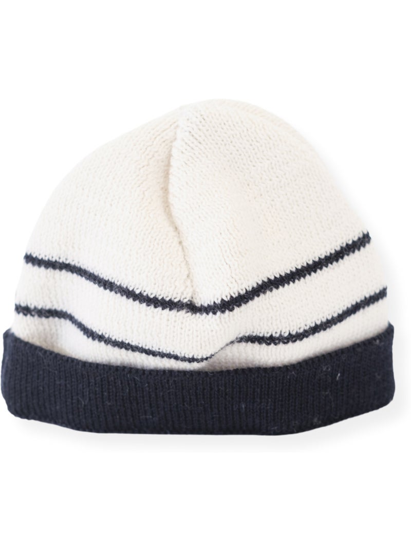 Cuffia neonato con risvolto petits marins Bianco Blu - Kiabi