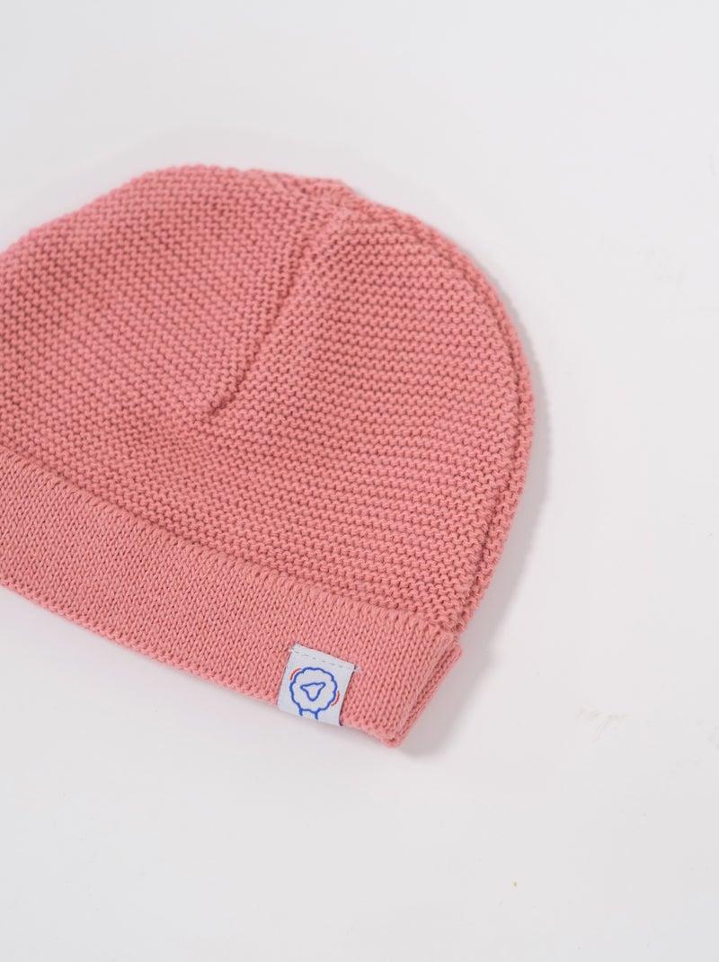 Cuffia neonato con risvolto Rosa - Kiabi