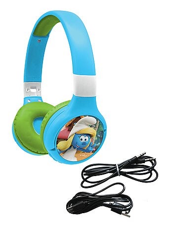 Cuffie pieghevoli 2 in 1 Bluetooth® e con cavo con limitazione sicura del volume Design dei Puffi