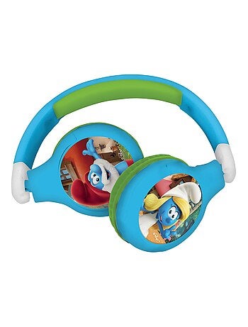 Cuffie pieghevoli 2 in 1 Bluetooth® e con cavo con limitazione sicura del volume Design dei Puffi