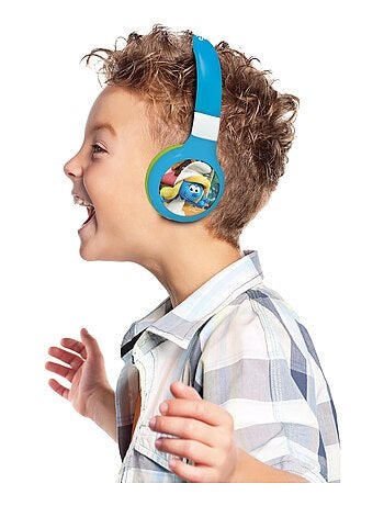 Cuffie pieghevoli 2 in 1 Bluetooth® e con cavo con limitazione sicura del volume Design dei Puffi