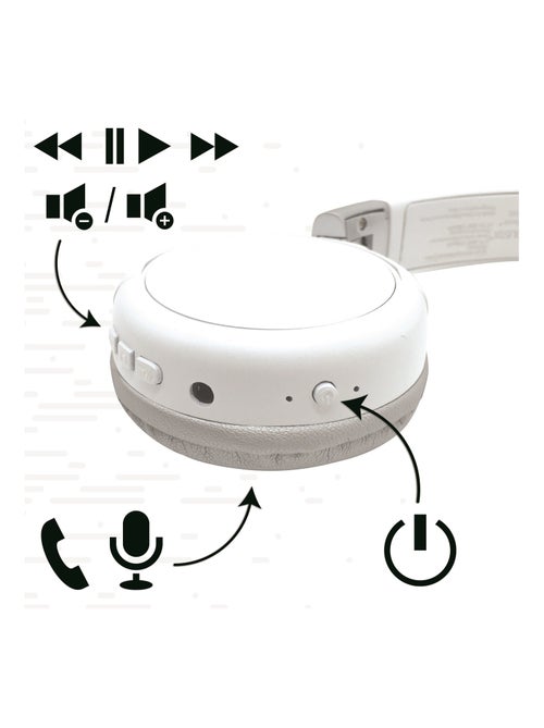 Cuffie pieghevoli 2 in 1 Bluetooth® e Wired Comfort Acoustix Design - Kiabi