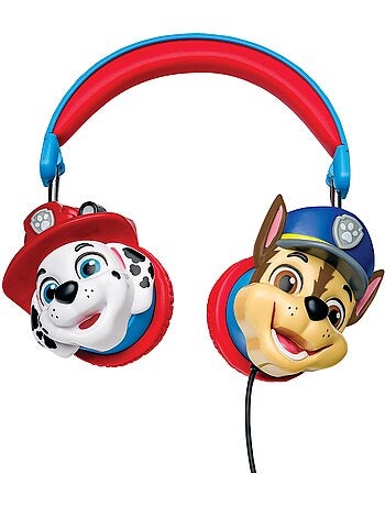 Cuffie pieghevoli 3D Paw Patrol con cavo con limitazione sicura del volume