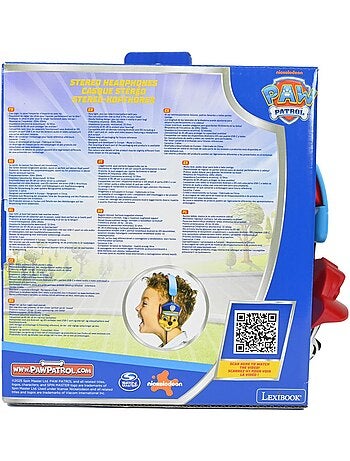 Cuffie pieghevoli 3D Paw Patrol con cavo con limitazione sicura del volume
