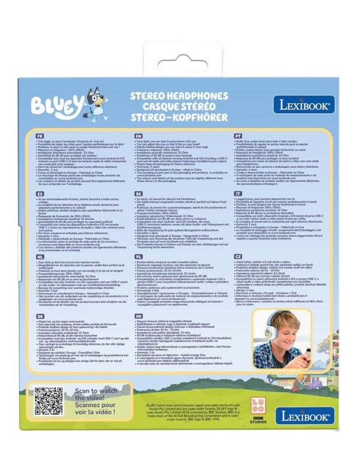 Cuffie pieghevoli cablate Bluey con limitazione sicura del volume - Kiabi