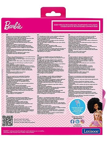 Cuffie ricaricabili senza fili con luci a forma di orecchie di gatto di Barbie
