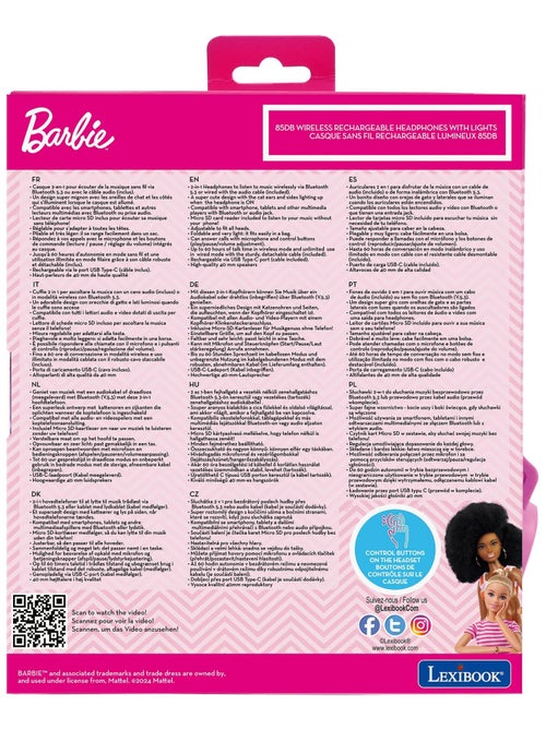 Cuffie ricaricabili senza fili con luci a forma di orecchie di gatto di Barbie - Kiabi