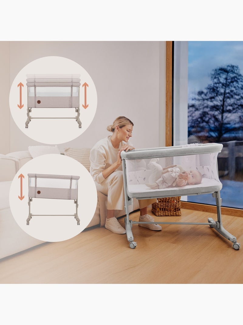 Culla Co-Sleeping 3in1 LIONELO Aurora - Lettino Neonati Regolabile - Materasso - Borsa Beige - Kiabi