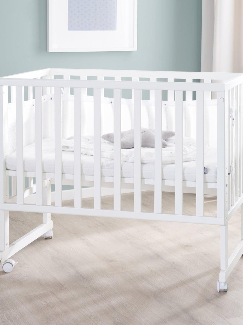 Culla cododo 3‑in‑1 con materasso traspirante, sponde e rivestimento in rete – "Roba" Bianco Grigio - Kiabi