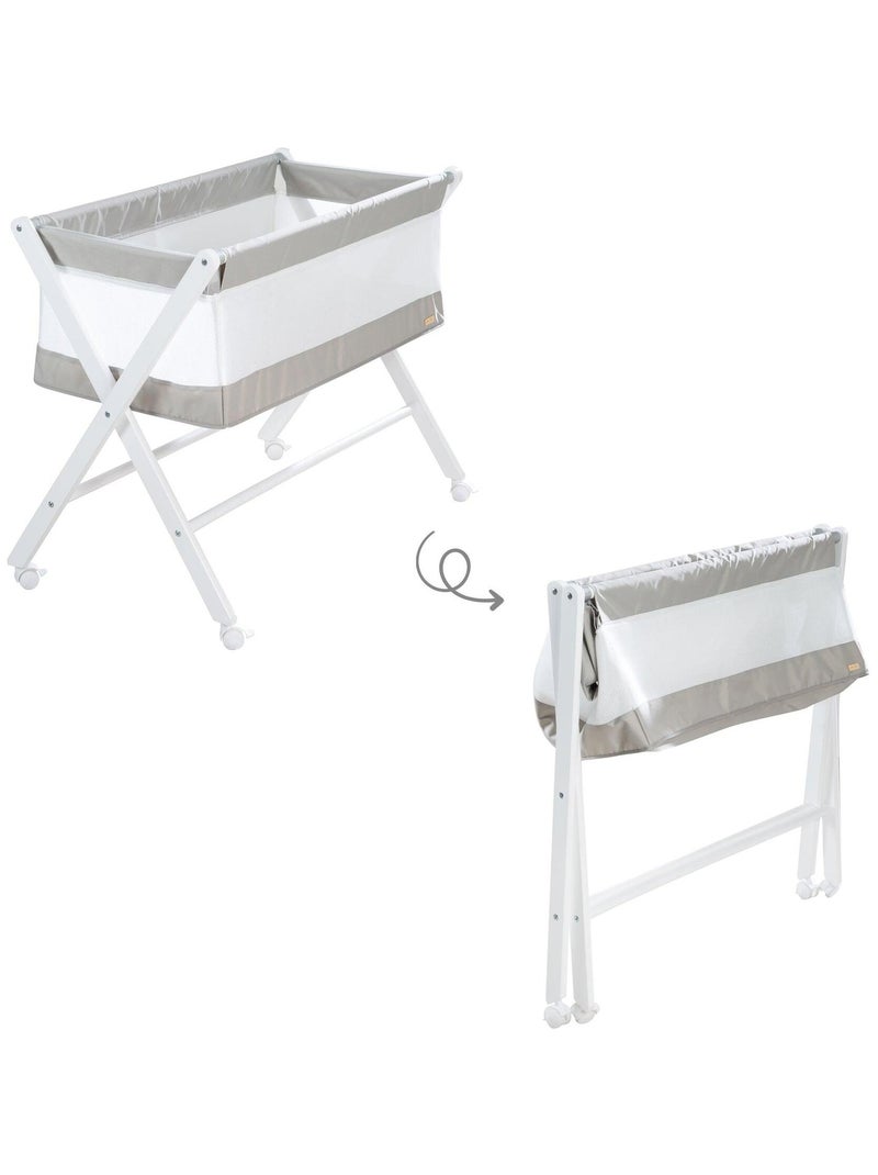Culla cododo pieghevole con materasso e ruote con freno – "Roba" Bianco Grigio - Kiabi