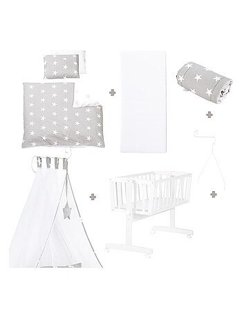 Culla con biancheria completa con stampa stelle – ROBA "Little Stars